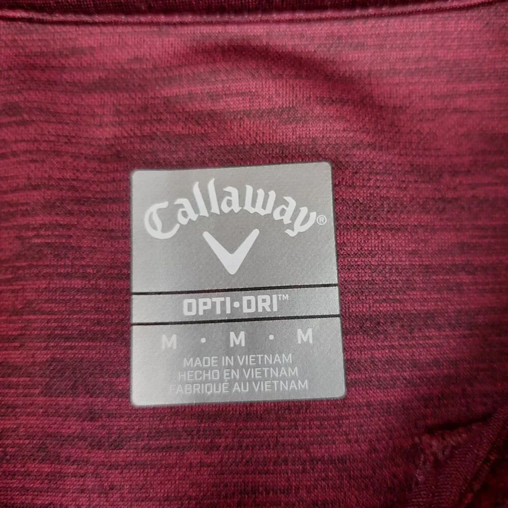 Callaway Quarter Zip Pullover Sweater Men's Med Red Long Sleeve Golf Ribbed
